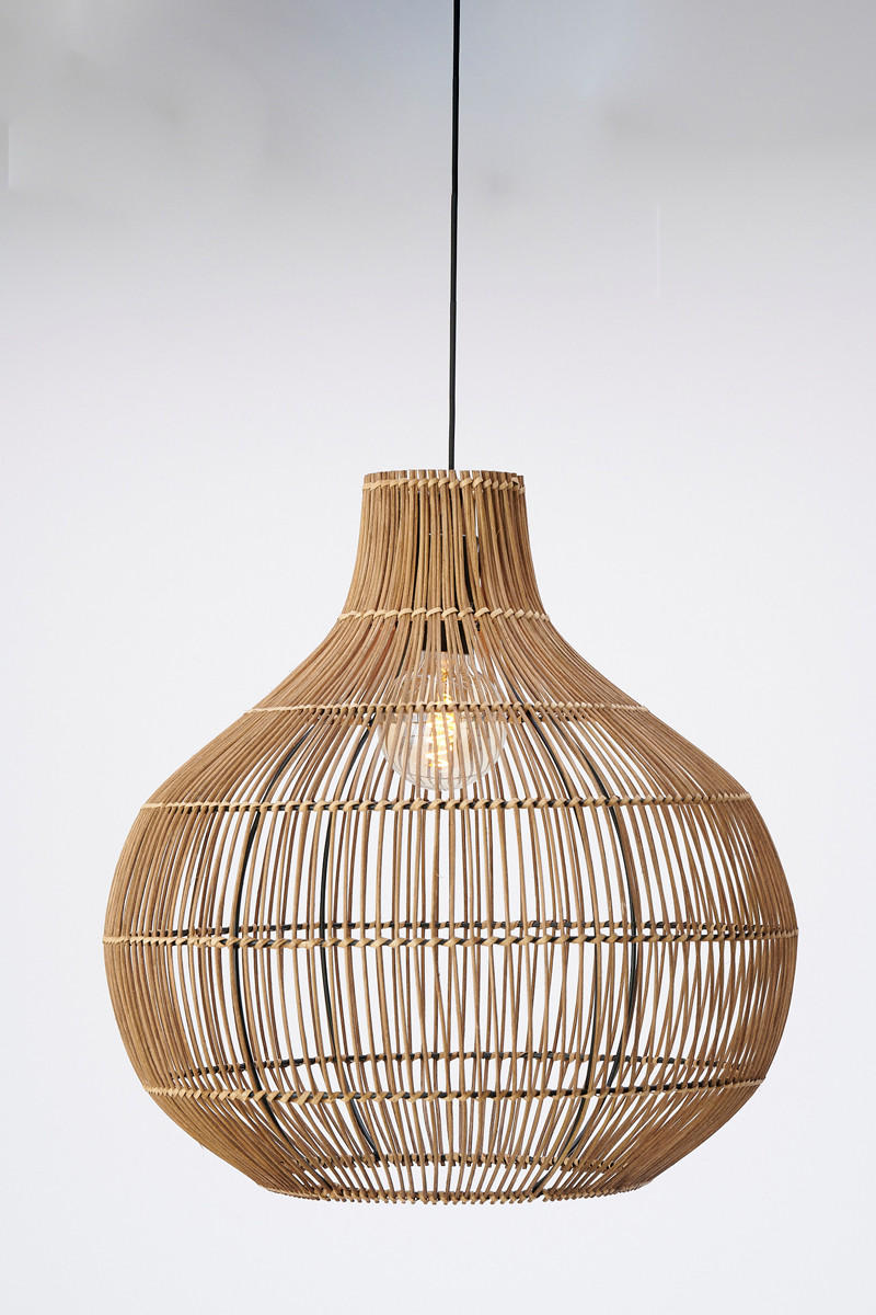 HÄNGELAMPE Pacino Braun Ø50/51,5 cm - Braun, Holz (50/50/51.5cm) - Light & Living