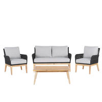 LOUNGE-SET 4-sitzer Akazienholz Grau Merano - Grau, Holz - Beliani