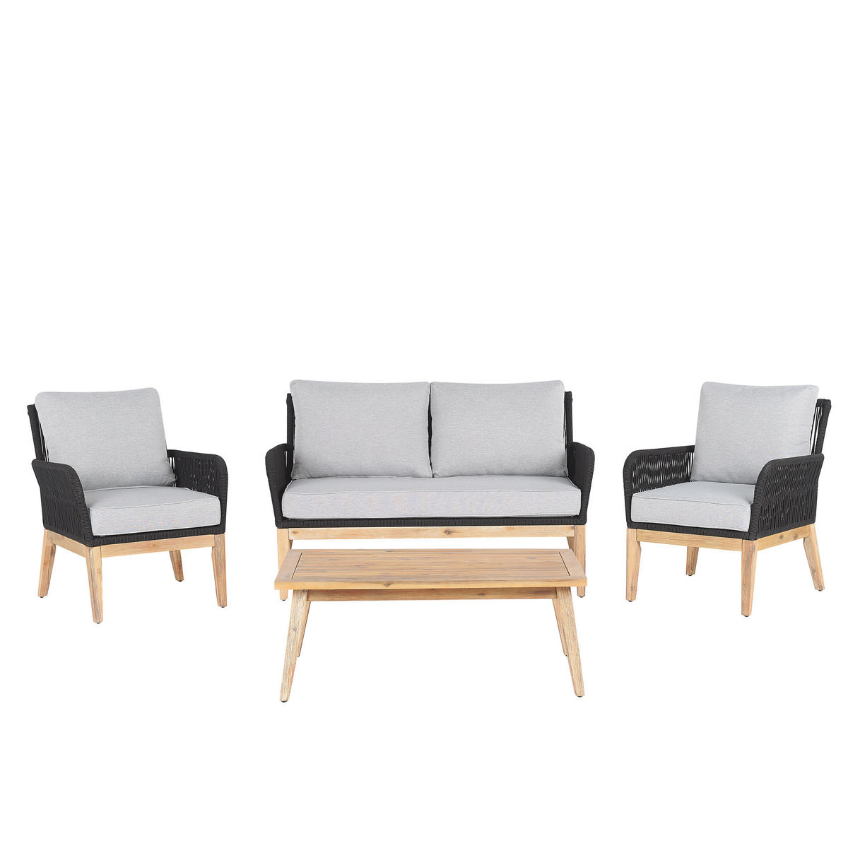 LOUNGE-SET 4-sitzer Akazienholz Grau Merano - Grau, Holz - Beliani