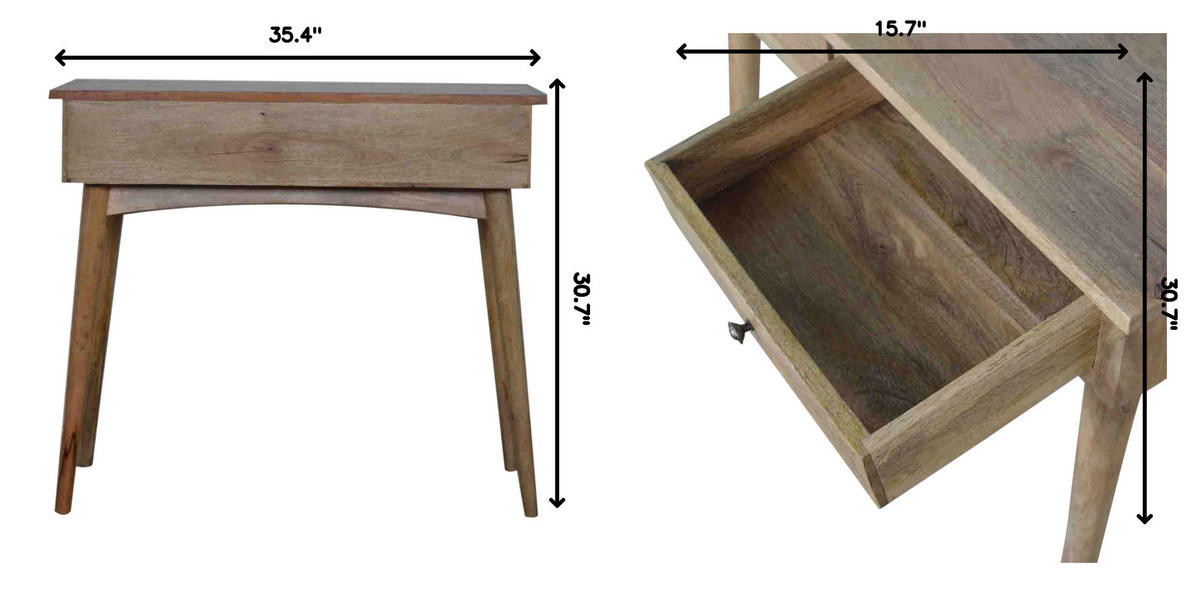 KONSOLENTISCH Für den Flur, 2 Schubladen, Nordische Beine, Braun - Beige/Messingfarben, Holz/Metall (40/90/78cm) - Artisan Furniture