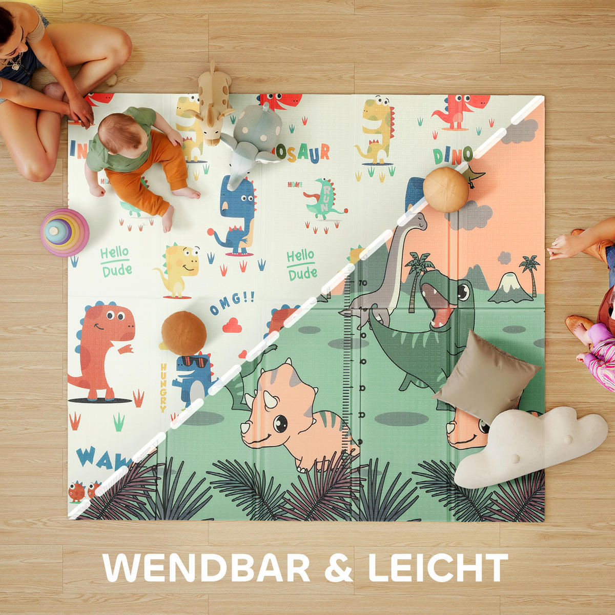 SPIELMATTE DE-10807 doppelseitig & faltbar Mehrfarbig - Multicolor, Kunststoff (176/196cm) - ComfortXL