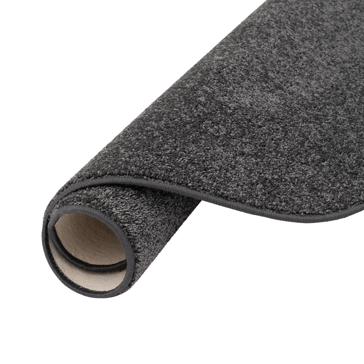 HOCHFLOR VELOURS TEPPICH COTTAGE RUND - Anthrazit, Textil (100/100cm) - Snapstyle