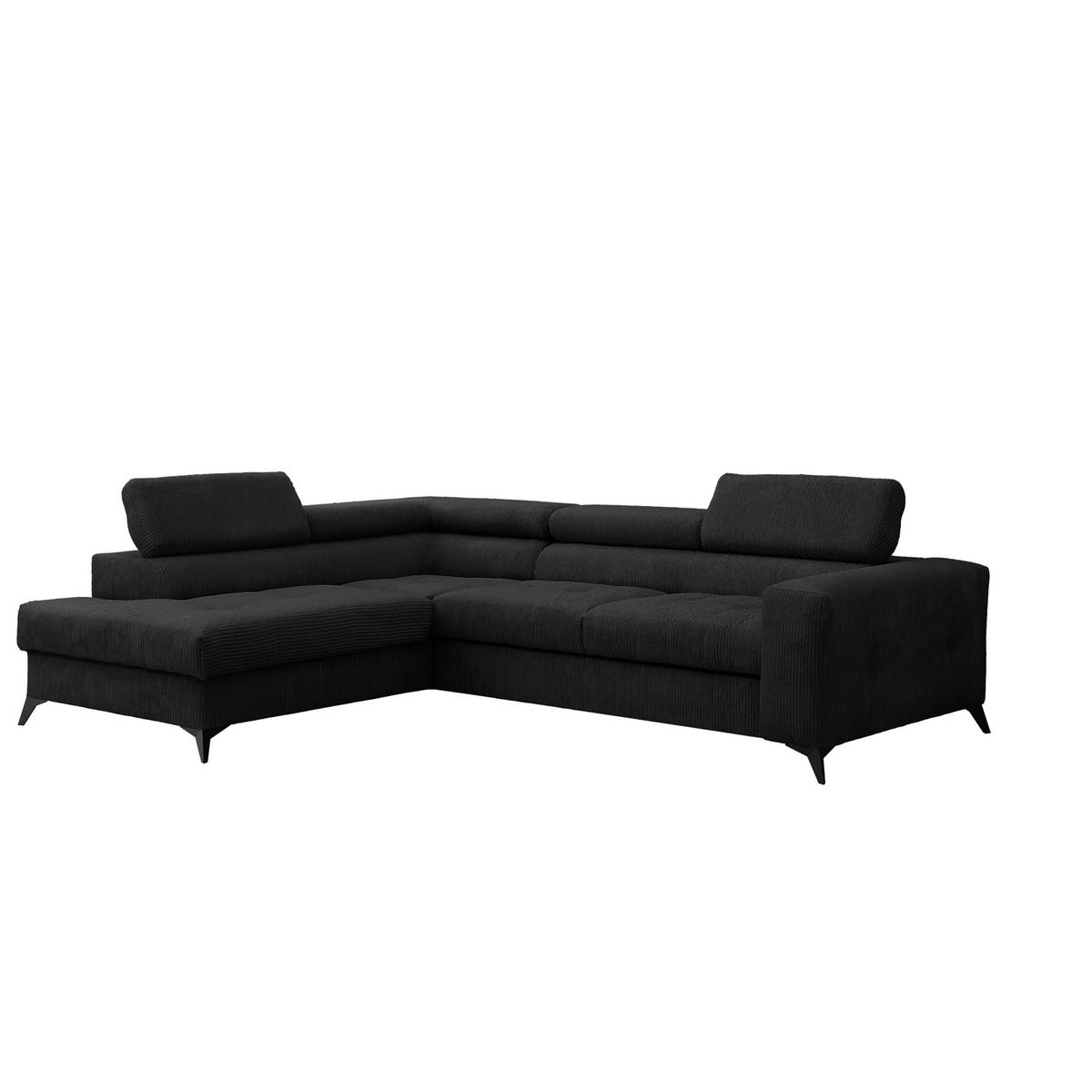 ECKSOFA Schlafsofa Amadeo In Anafi - Schwarz, Holzwerkstoff/Textil (271/202cm) - Fun Möbel