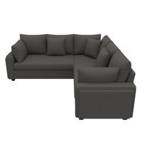 ECKSOFA 198/198/83 cm Grau mit LED‑Ambientebeleuchtung und USB‑Ladeanschluss - Grau, Holz/Textil (198/198cm) - Oxeza