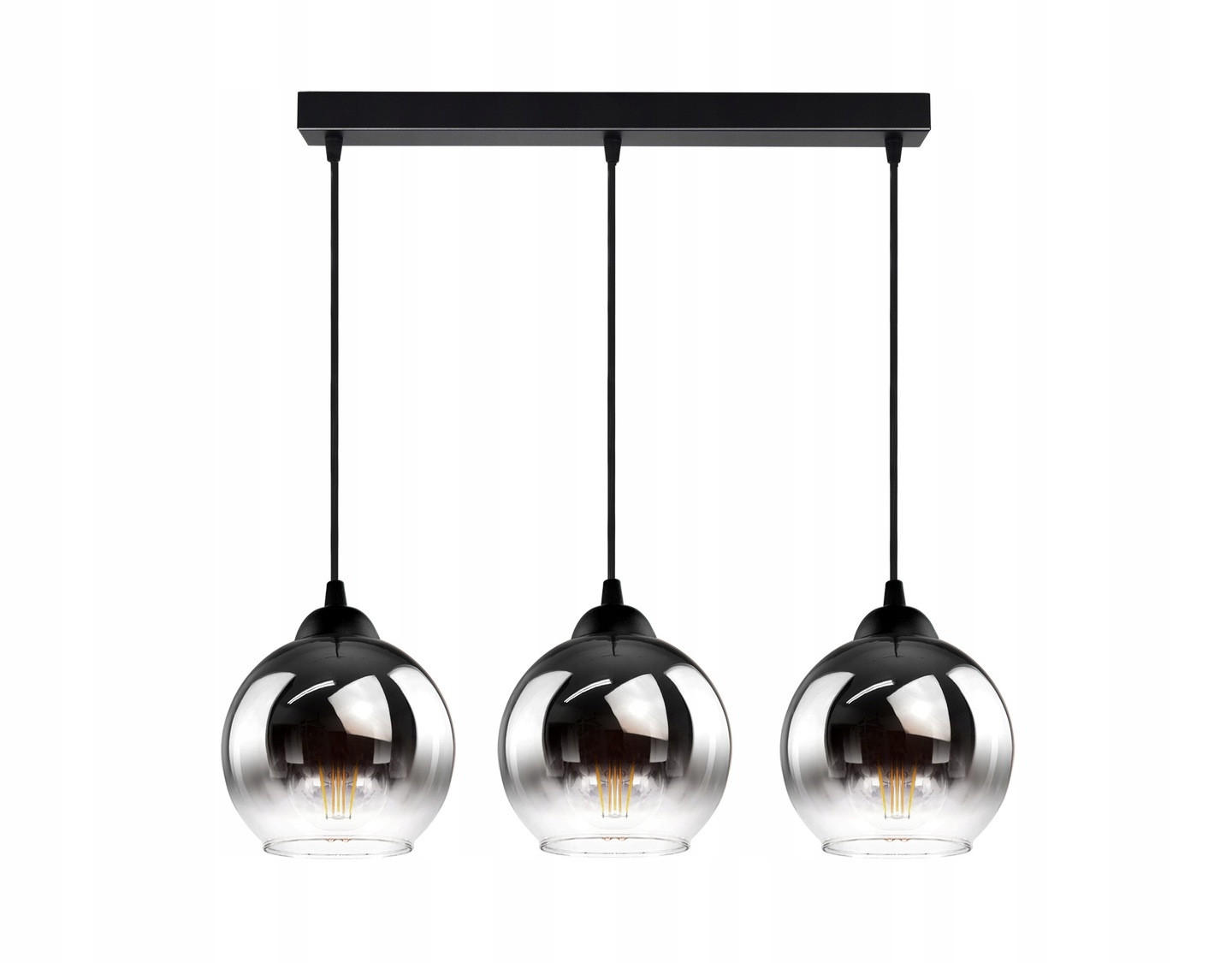 PENDELLEUCHTE MASUR - Transparent/Anthrazit, Glas/Metall (15/60/80cm) - kiki design