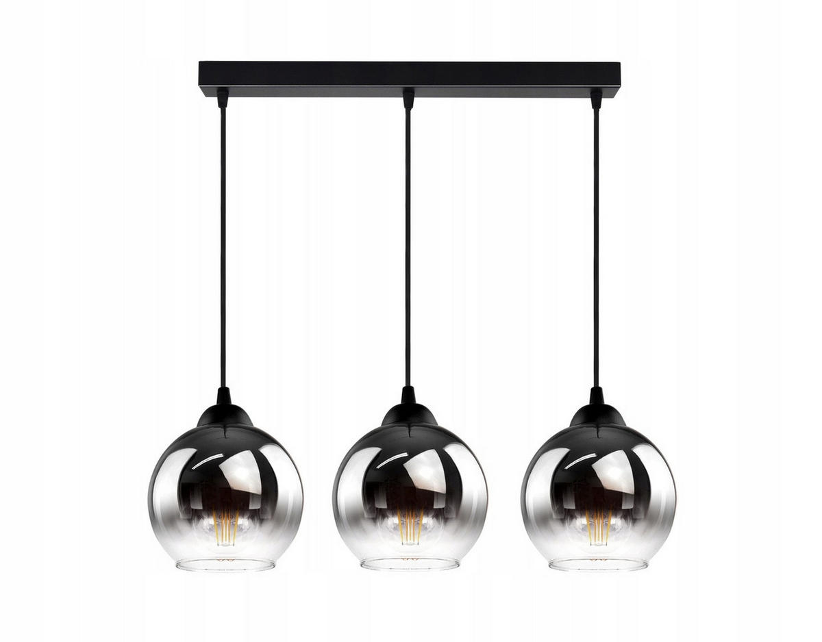 PENDELLEUCHTE MASUR - Transparent/Anthrazit, Glas/Metall (15/60/80cm) - kiki design