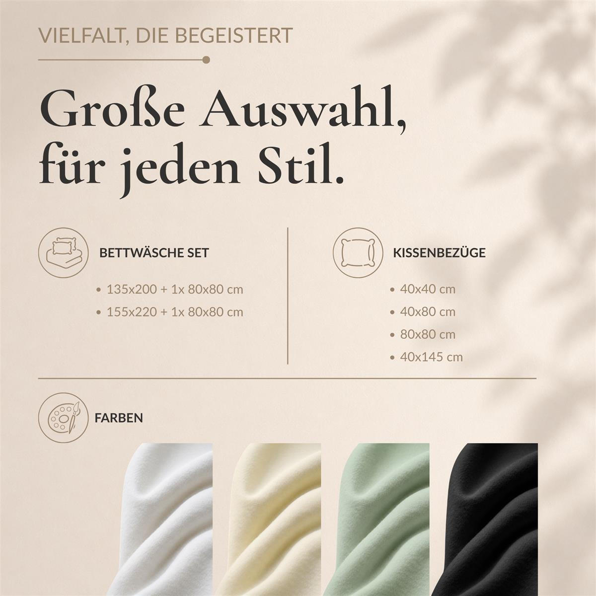 BIBER-KISSENBEZÜGE 40x80 2er Set - Made in Germany! Kuschelig warmer Flanell Kissenbezug aus 100% Baumwolle - Schwarz - Schwarz, Textil (80/40cm) - Carpe Sonno