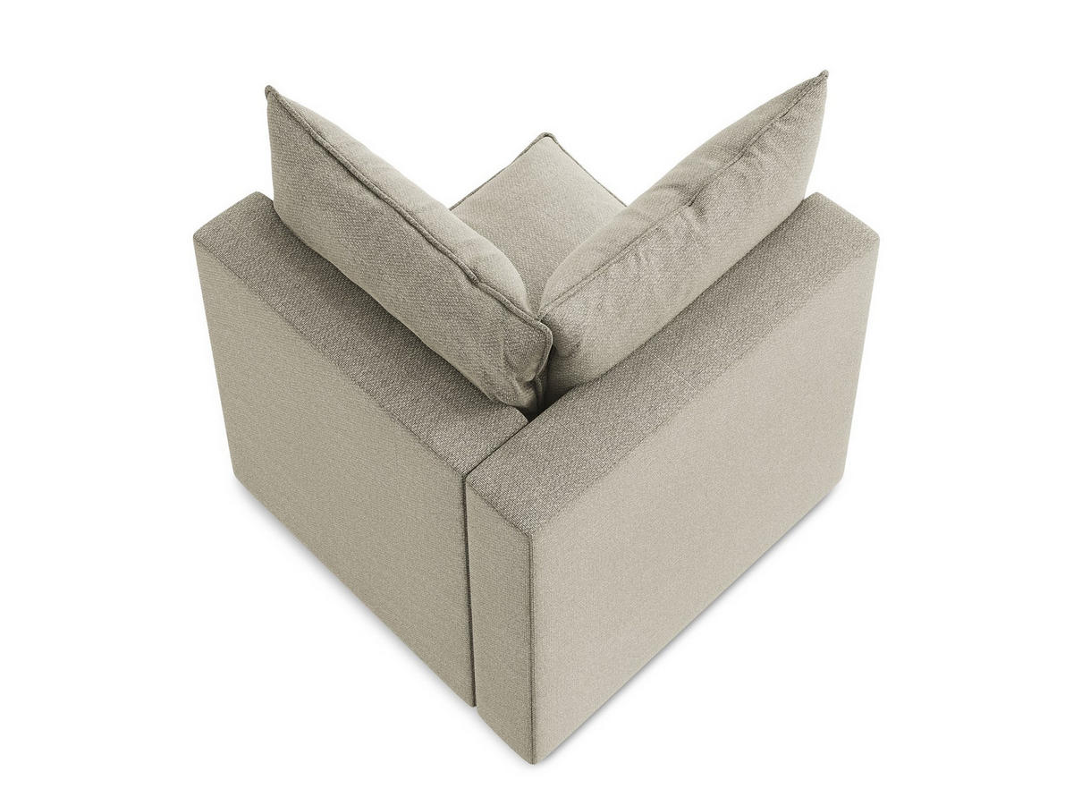 SOFAELEMENT Bouclé Stoff Grau - Taupe/Schwarz, Holzwerkstoff/Kunststoff (90/77/90cm) - Makamii