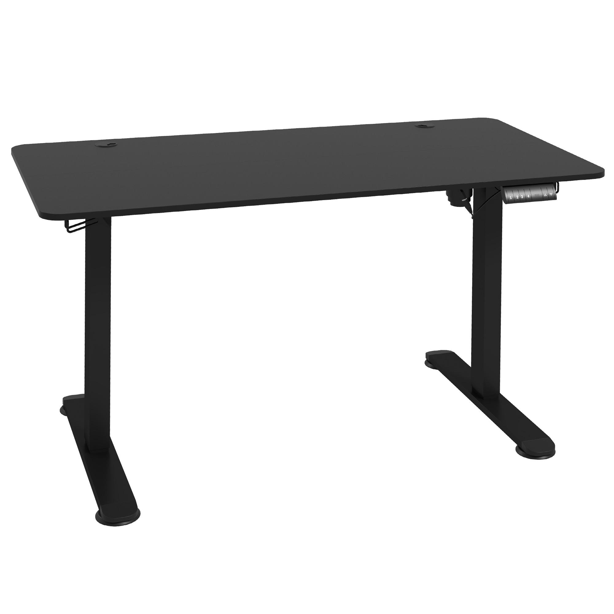 HÖHENVERSTELLBARER Schreibtisch, Schwarz - Schwarz, Kunststoff (140/70/116cm) - Vinsetto