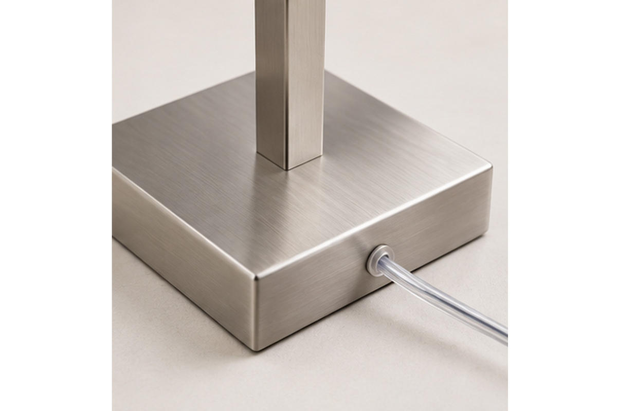 LEUCHTENFUSS PHILADELPHIA 13x13x38 cm, Metall, Silber - Silberfarben, Metall (13/13/38cm) - dasmöbelwerk