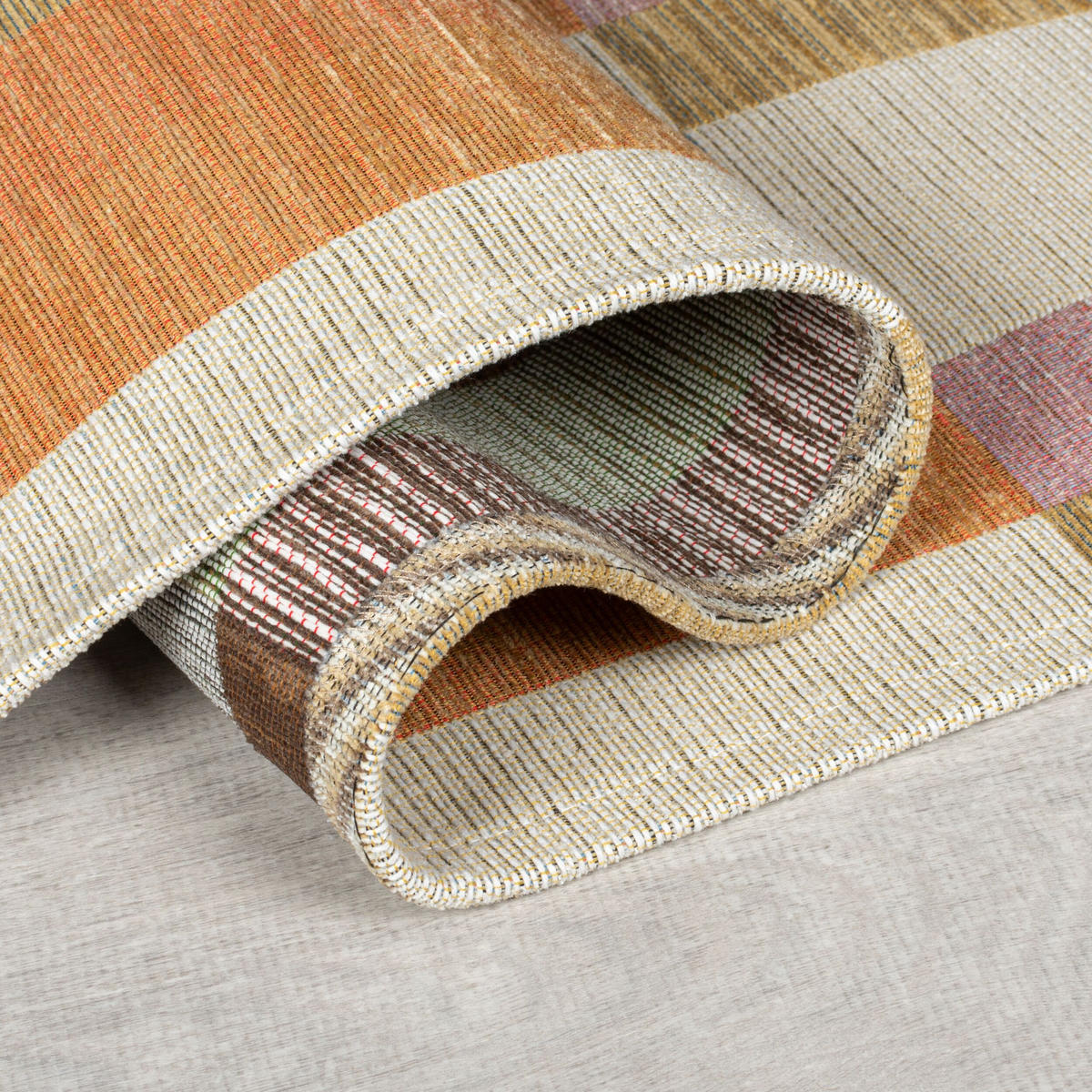 TEPPICH COQUET, geometrisch, Orange-Natur, 155 x 230 cm - Orange, Textil (155/230cm) - KADIMA DESIGN