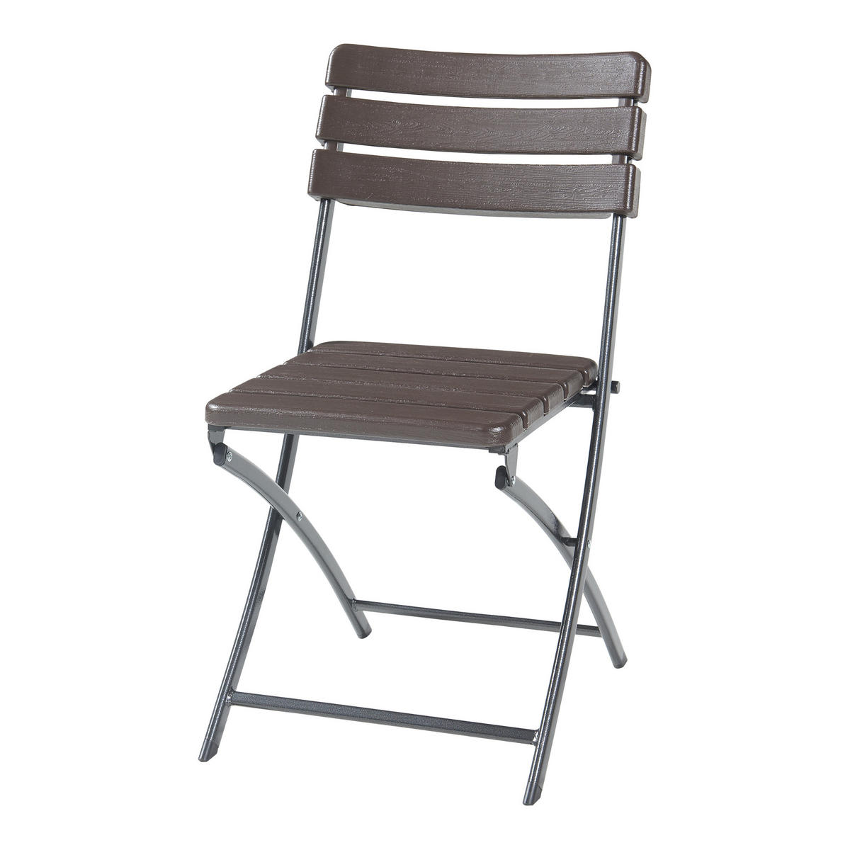 KLAPPSTUHL-SET 2 TLG. Lillestrøm - Dunkelbraun, Kunststoff/Metall (46/81/58cm) - [en.casa]