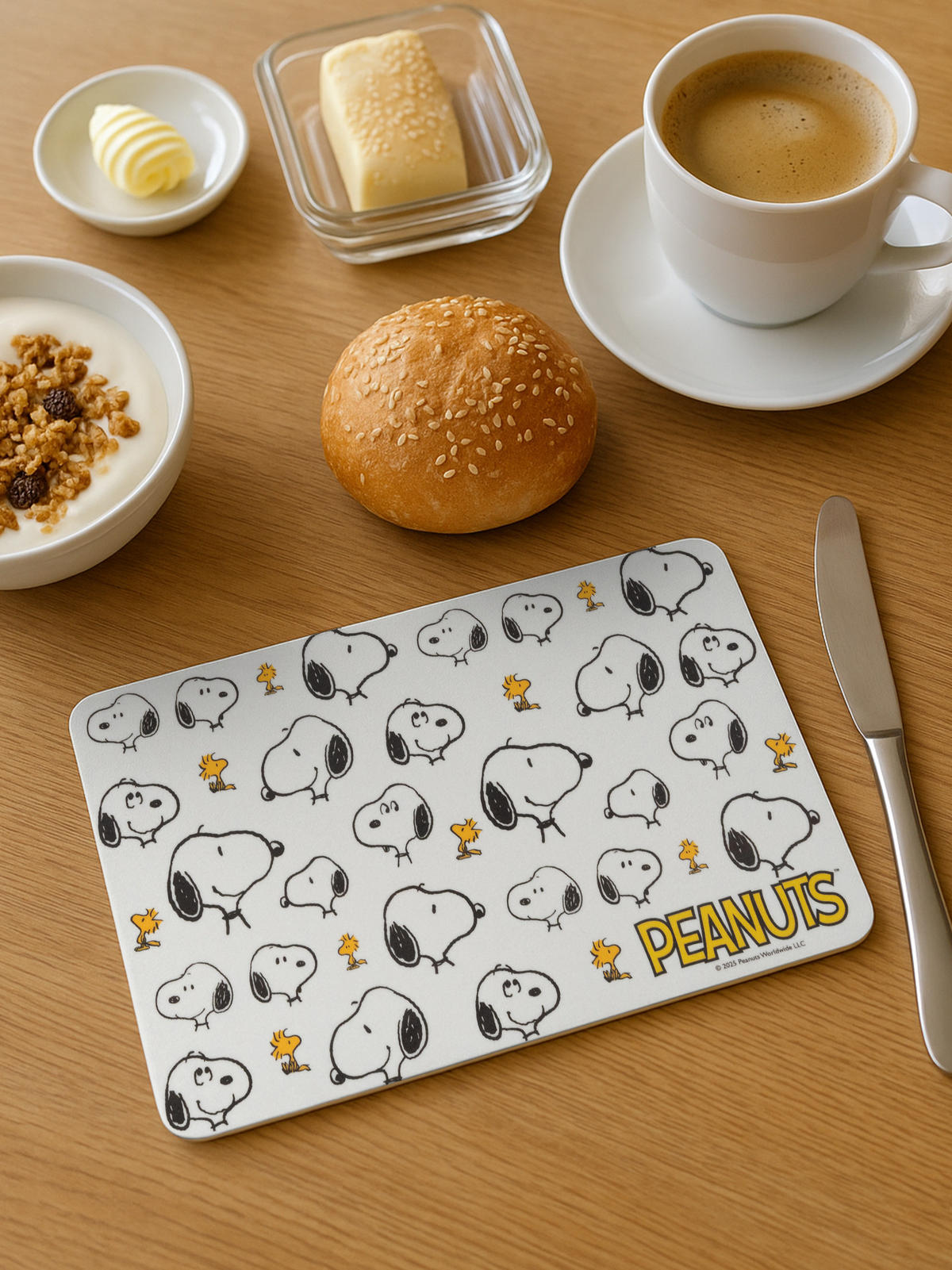 BRETTCHEN The Peanuts Snoopy Alloverprint Weiß 14,5 x 23,5 cm - Weiß, Kunststoff (14.5/23.5cm) - United Labels