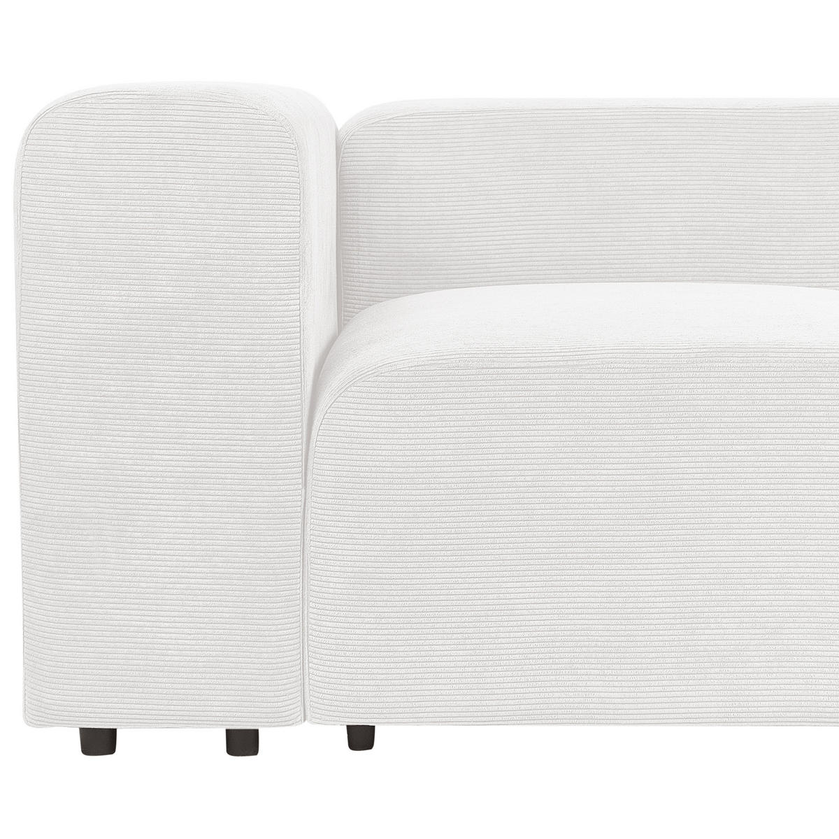 2-SITZER-SOFA Cord cremeweiß Falsterbo - Weiß, Textil (204/70/105cm) - Beliani