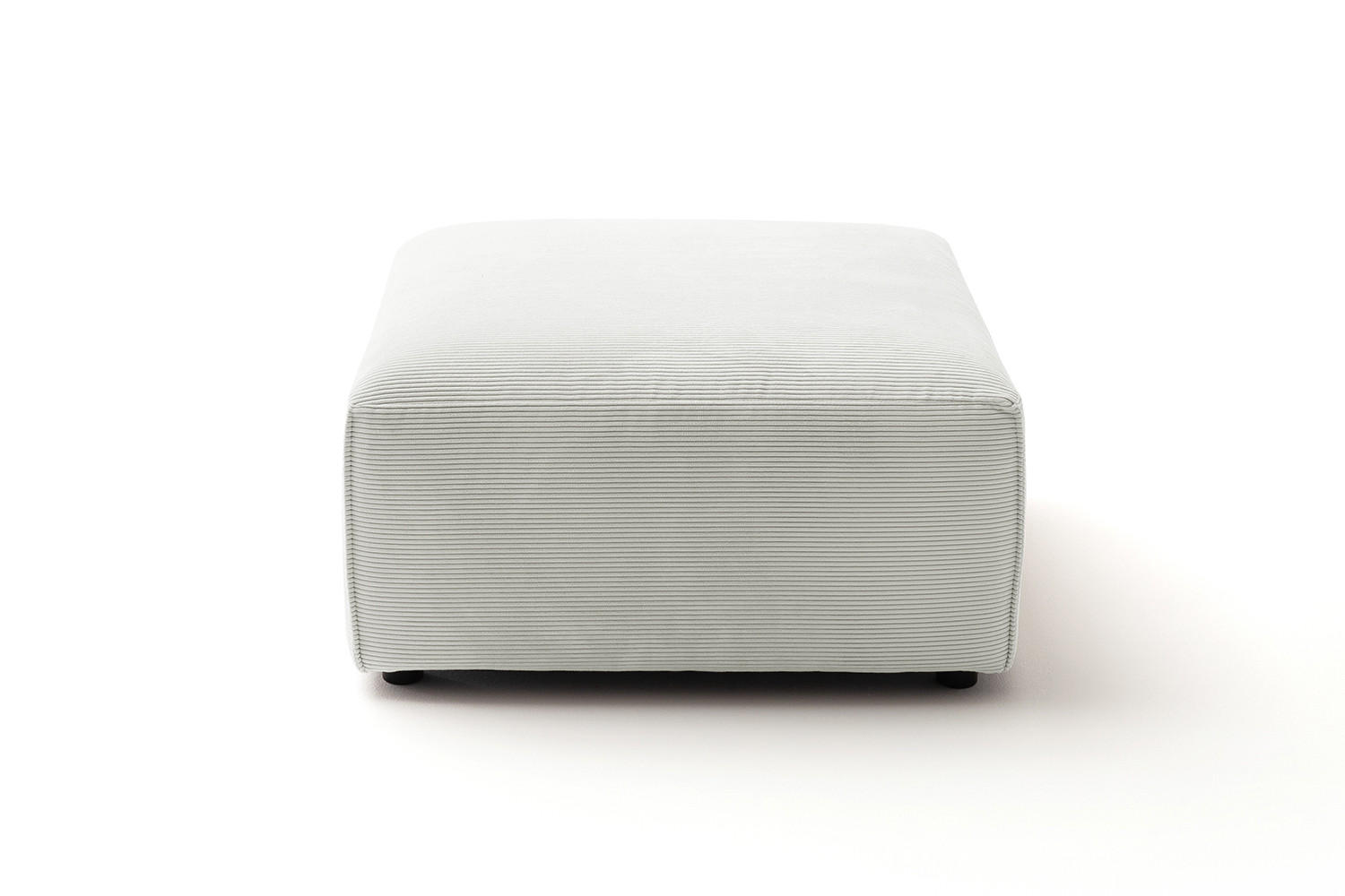 POLSTERHOCKER RANI Silber Cord - Silberfarben/Schwarz, Kunststoff/Textil (80/42/80cm) - KAWOLA