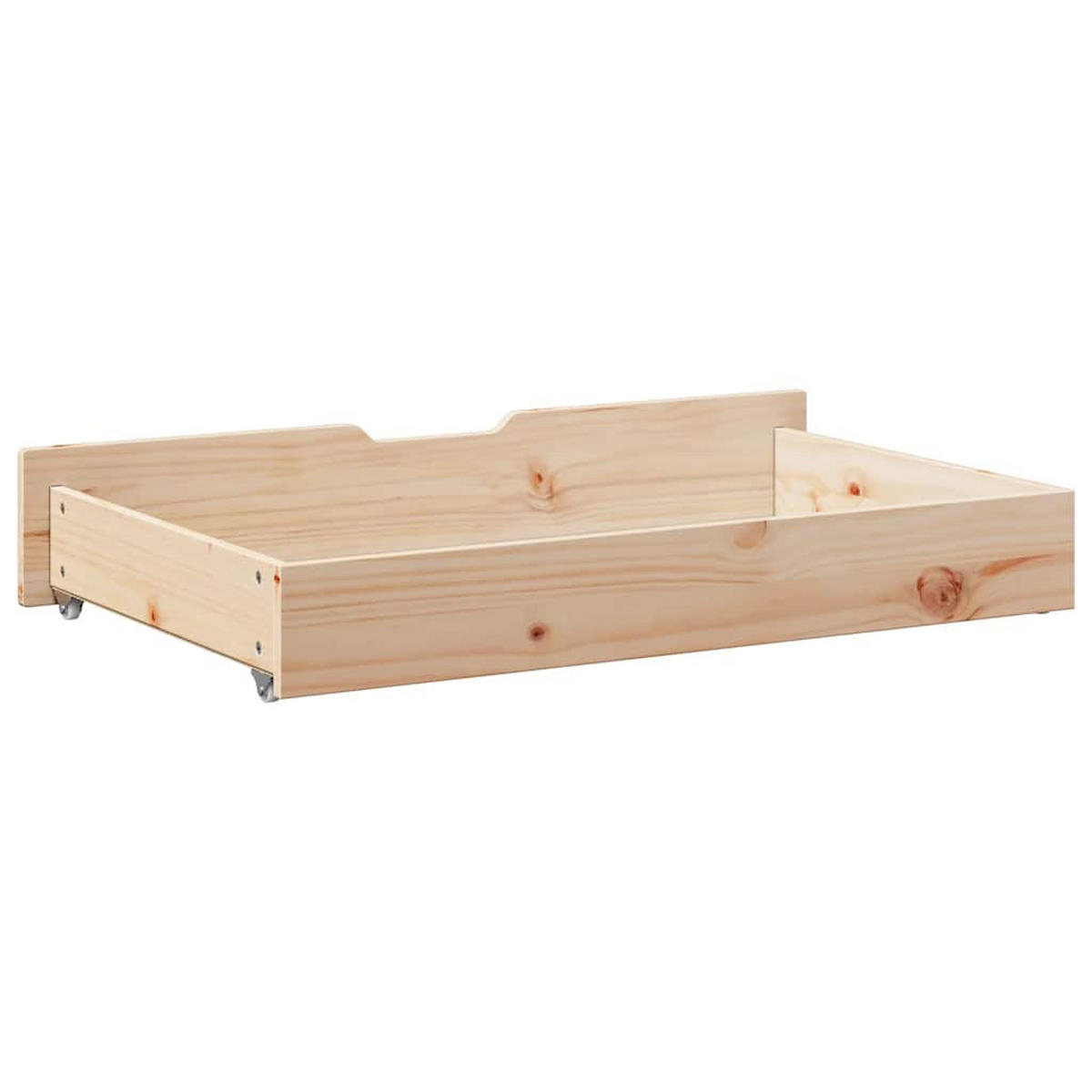 BETTSCHUBLADEN Mit Rollen 2 Stk. 90/55/17 Cm Massivholz Kiefer - Braun, Holz - vidaXL