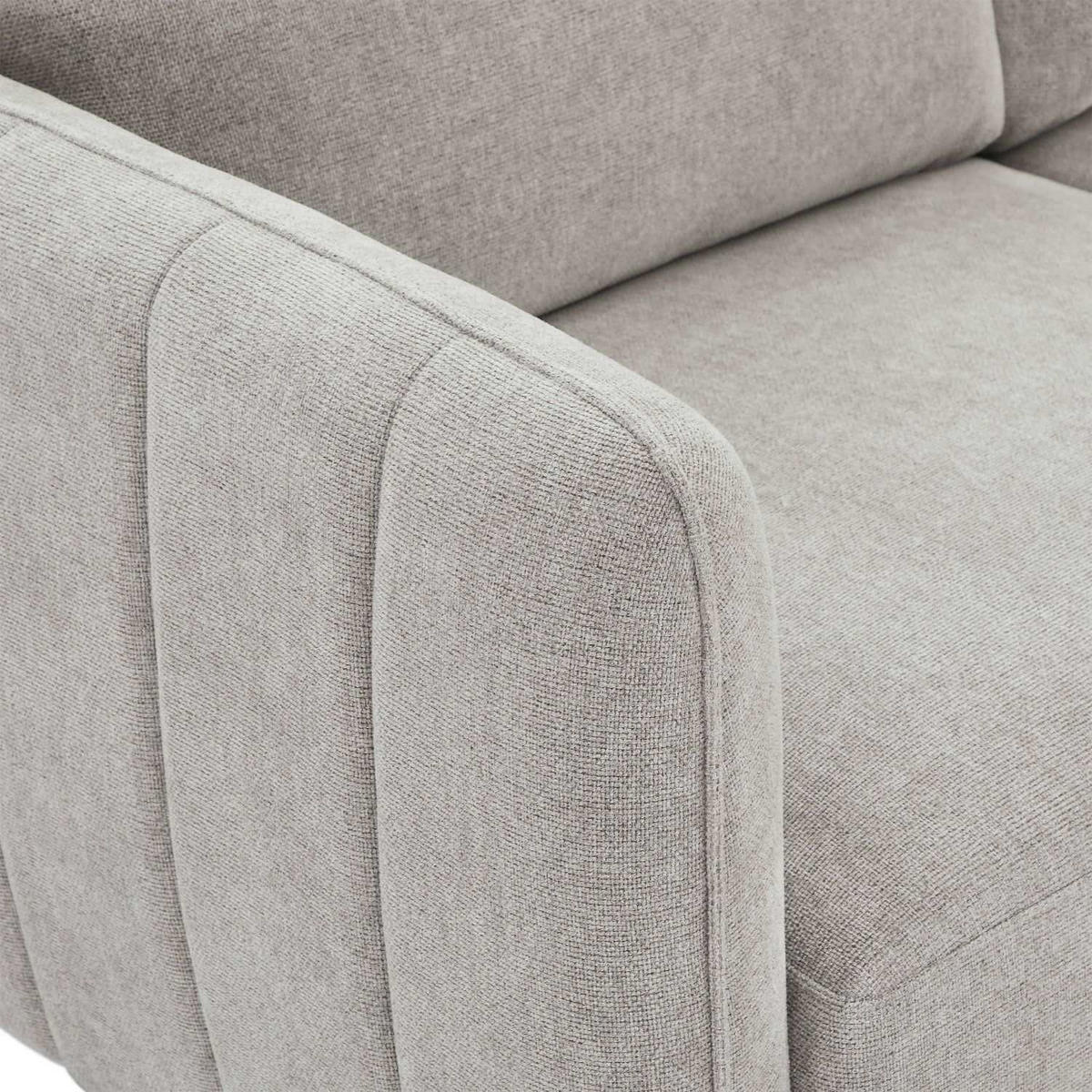 ZWEISITZER-SOFA Webstoff Grau - Schwarz/Grau, Textil/Metall (158/85/85cm) - Furnhouse