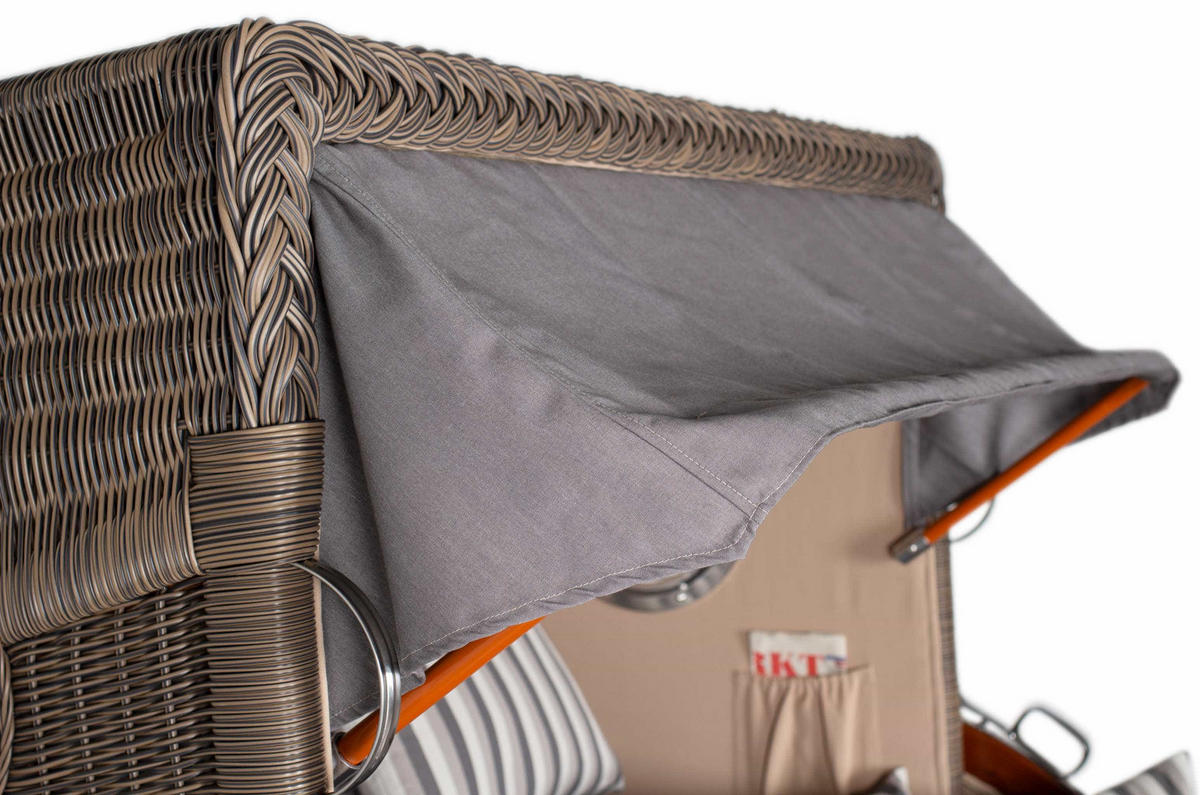 STRANDKORB XXL Düne Grande 2,5 Sitzer - Braun/Grau, Metall (142/170/95cm) - Mr. Deko