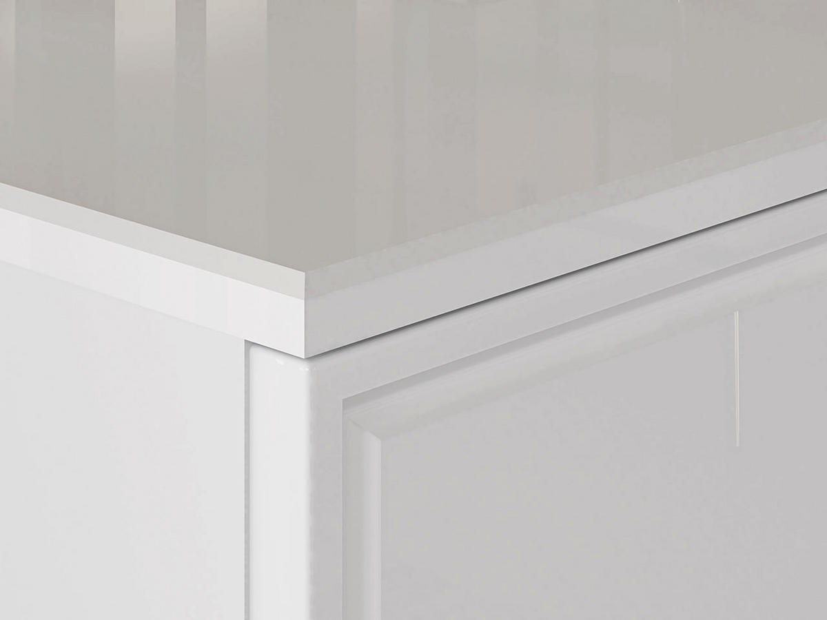 LOWBOARD – 160 cm – Goldin – Weiß Hochglanz - Weiß Hochglanz, Holzwerkstoff (160/54/40cm) - hi-markt