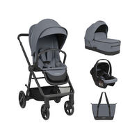 KOMBIKINDERWAGEN Mia 3 in 1 grau Babywanne Babyschale Wickeltasche Matratze - Grau, Metall (72/53/99cm) - Kikka boo