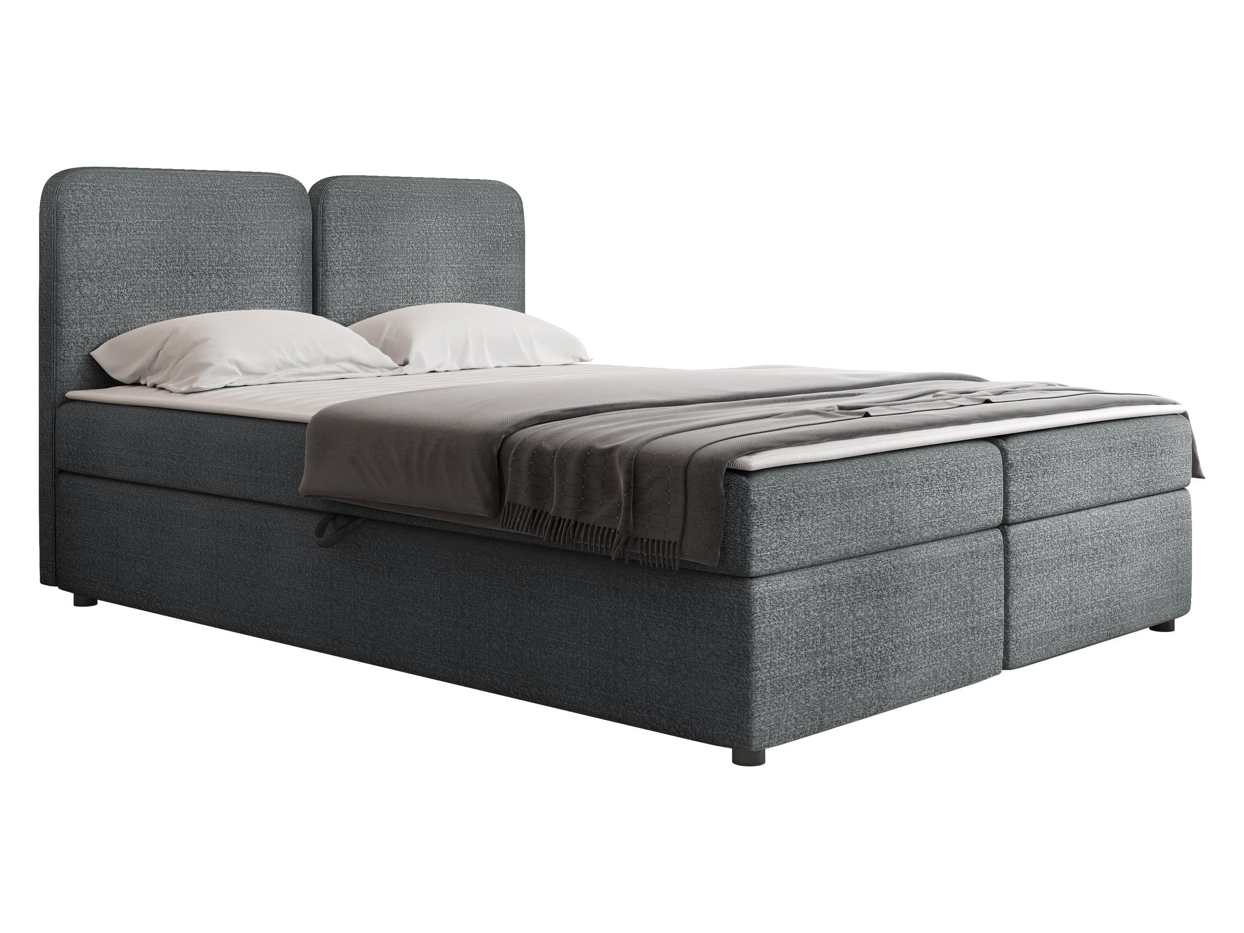 BOXBETT Boho - Schwarz/Grau, Holz/Holzwerkstoff (180/200cm) - MIRJAN24