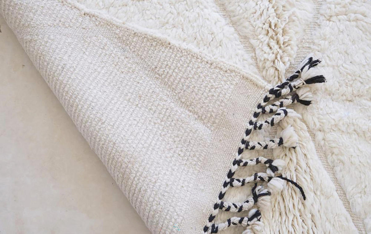 BERBERTEPPICH aus Marokko aus reiner Wolle 200x 300 cm - Beige, Naturmaterialien (200/300cm) - AFK Living