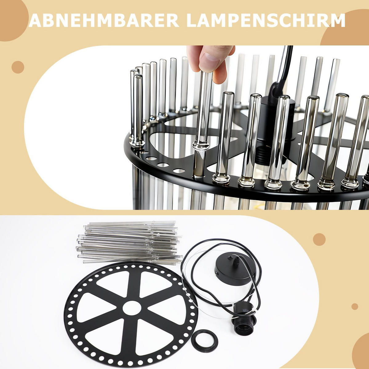 PENDELLEUCHTE BACKNANG Ⅲ 30/10/150 cm - Schwarz, Metall (30/10/150cm) - Nettlife