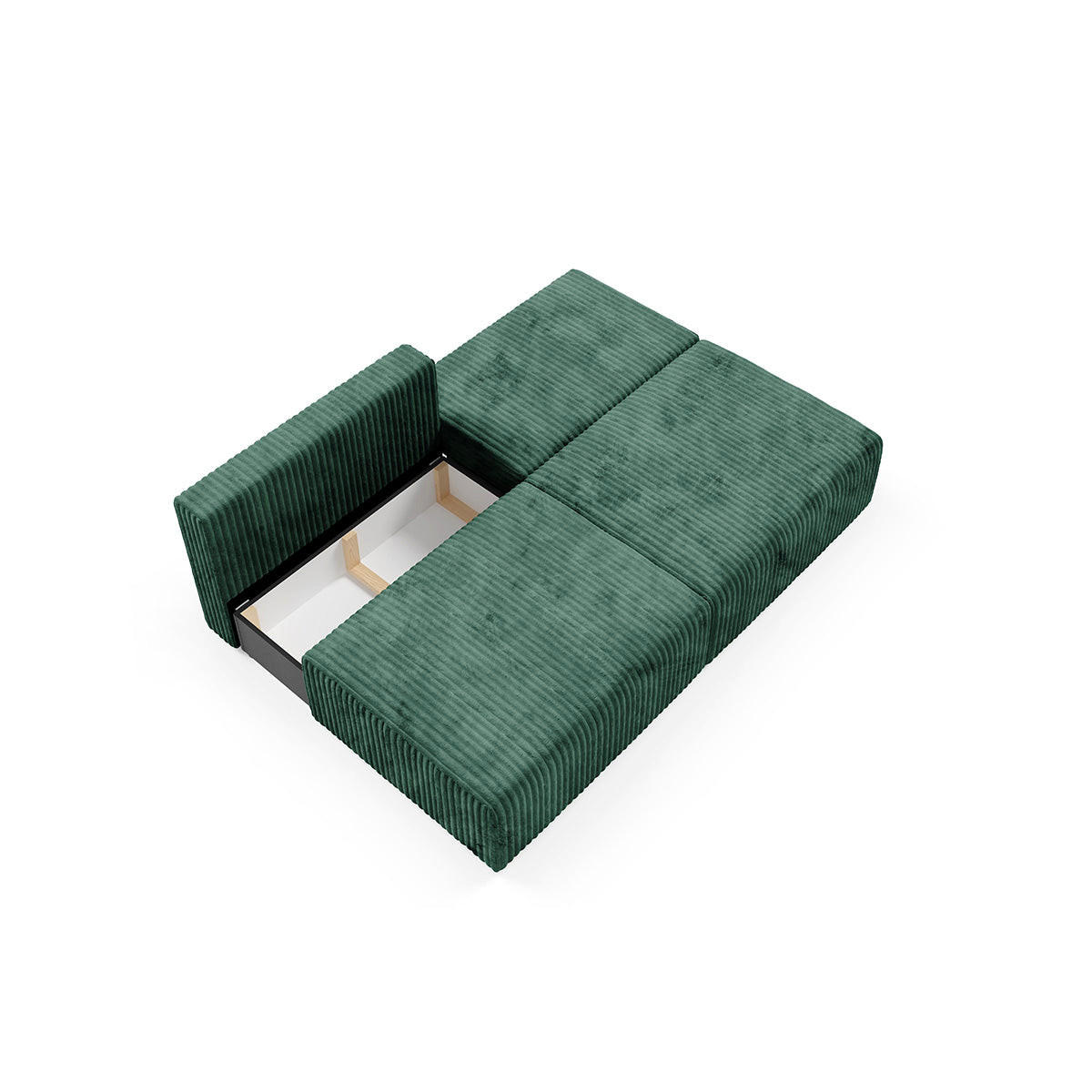 SOFA Angela 3 Sitzplätze Tannengrün - Grün, Holz (216/86/102cm) - Petits-meubles