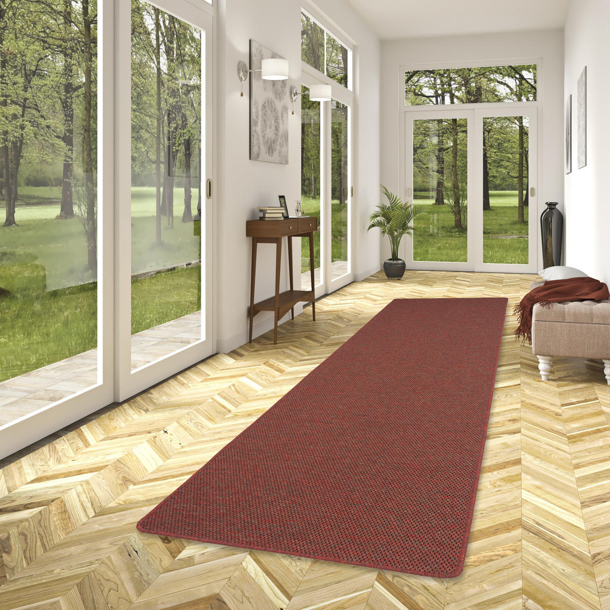 LÄUFER TEPPICH BENTZON FLACHGEWEBE - Rot, Textil (100/200cm) - Snapstyle
