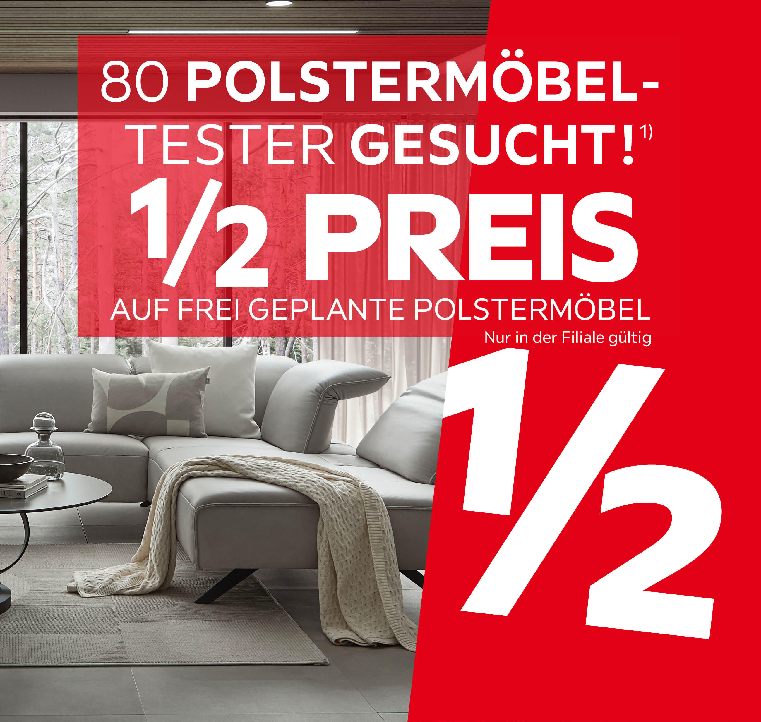 80 Polstermöbeltester gesucht!