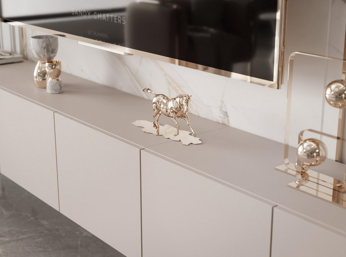 TV-LOWBOARD kaschmir, hängend mit LED-Beleuchtung - Kaschmir, Holzwerkstoff (300/36/40cm) - Idohome