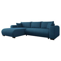 ECKSOFA Merkos Cord - Blau/Schwarz, Holz/Textil (285/188cm) - MIRJAN24