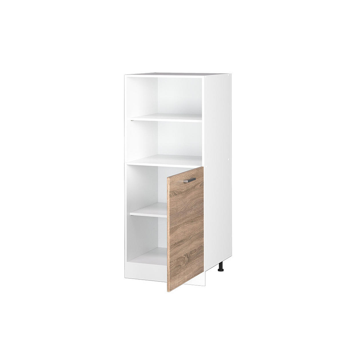 HOCHSCHRANK R-Line Sonoma 60 cm mit offenen Regalen, und Tür - Weiß/Sonoma Eiche, Holzwerkstoff (60/143/57.2cm) - Vicco
