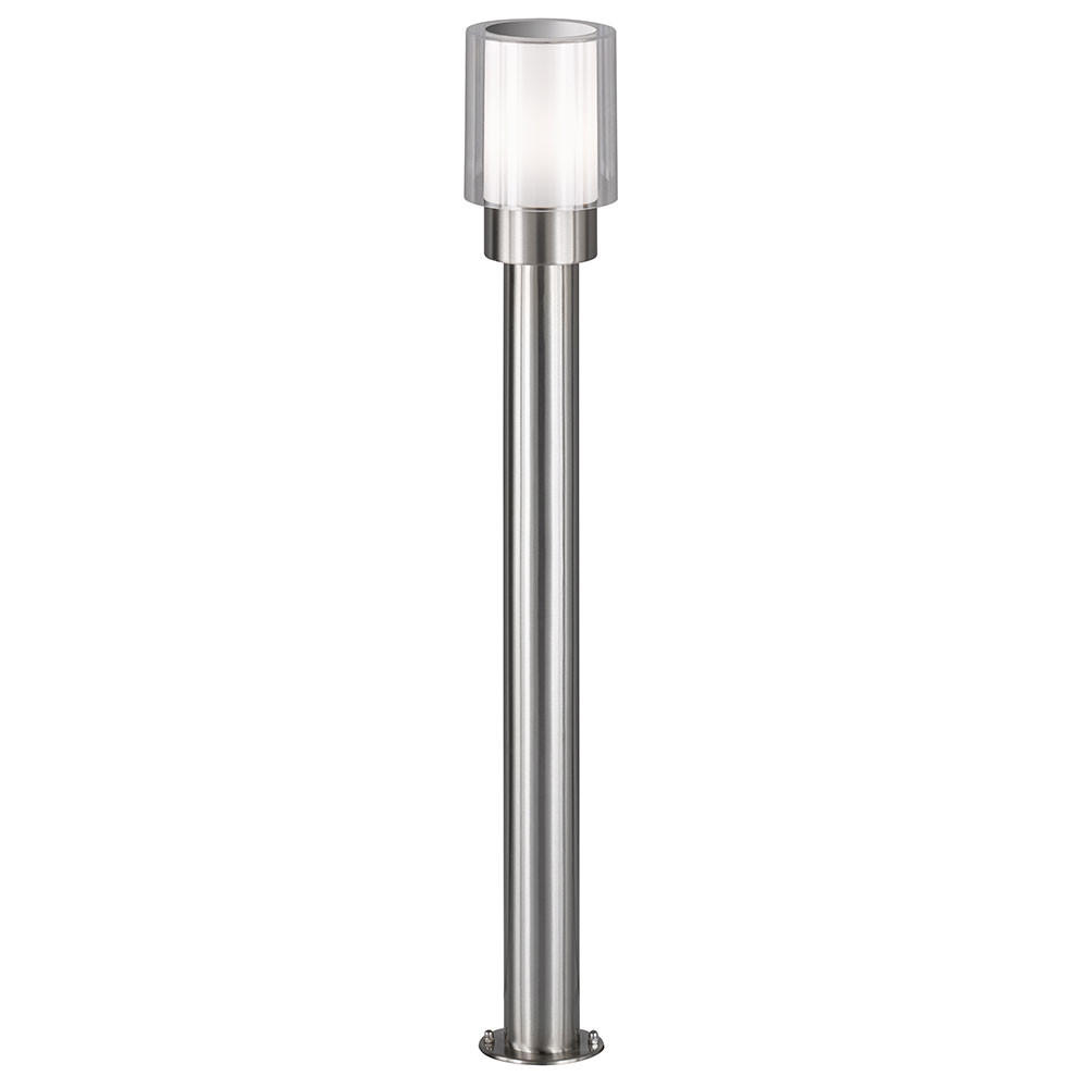 LED STEHLEUCHTE Edelstahl Silber Weiß - Silberfarben, Metall (12/12/80cm) - Wofi