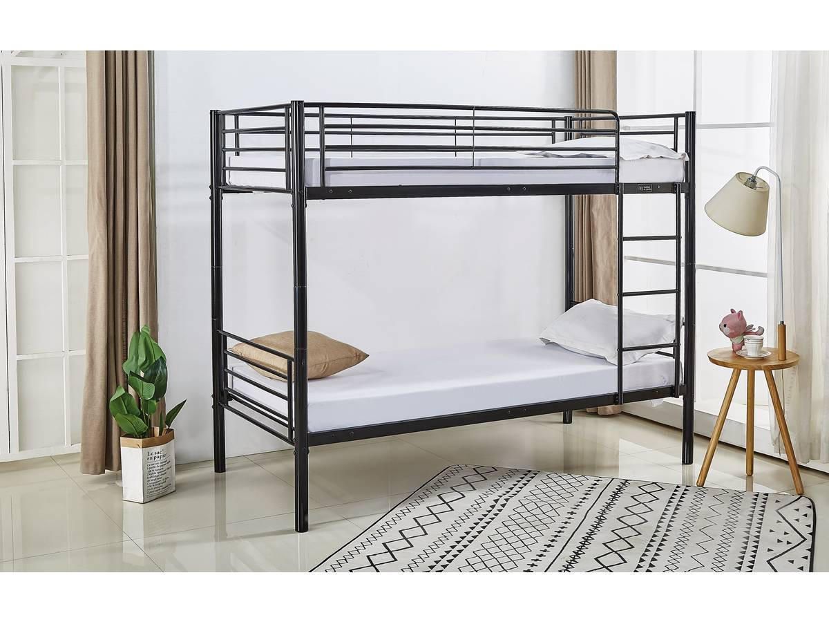 ETAGENBETT adam Schwarz - Schwarz, Metall (190/90cm) - Habitat Garten