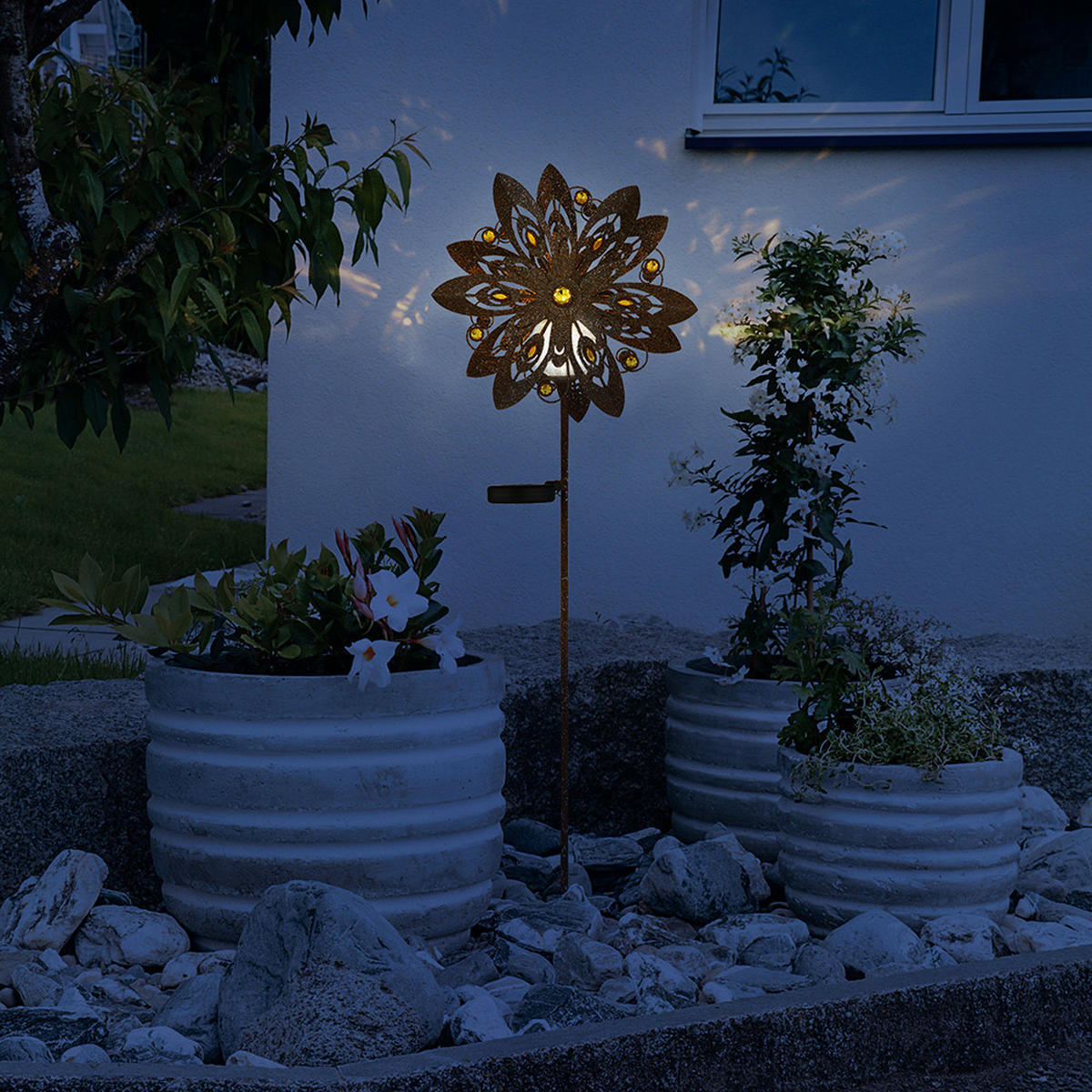 LED AUSSENLEUCHTE Metall Rostbraun - Braun, Glas (32/17.5/124cm) - Globo Lighting