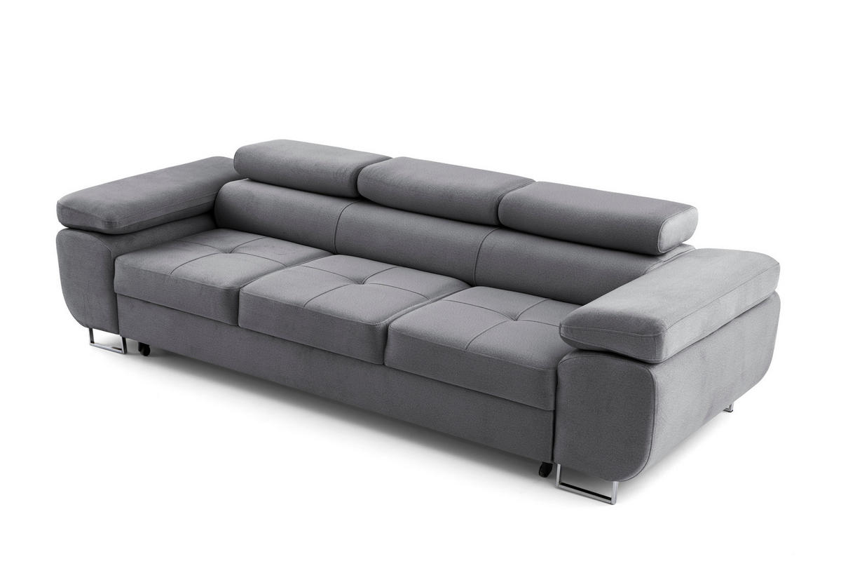 3-SITZER-SOFA WILD Dark gray - Chromfarben/Dunkelgrau, Holz/Textil (262/90/102cm) - Muffo