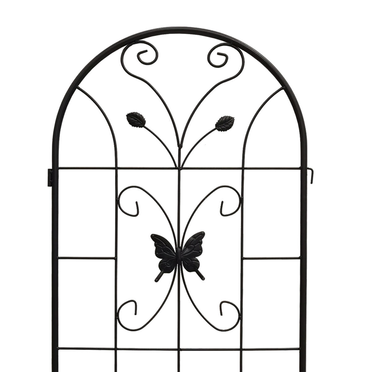 RANKGITTER Schwarz 2er-Set Eisen 180x50 cm - Schwarz, Metall (1.3/180/1.5cm) - Relaxdays