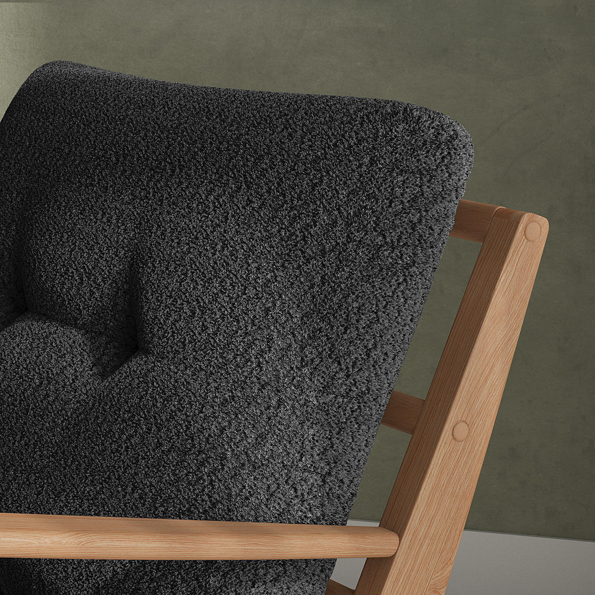 SESSEL - Anthrazit/Braun, Eichenholz/Holz (83/80/75cm) - home24