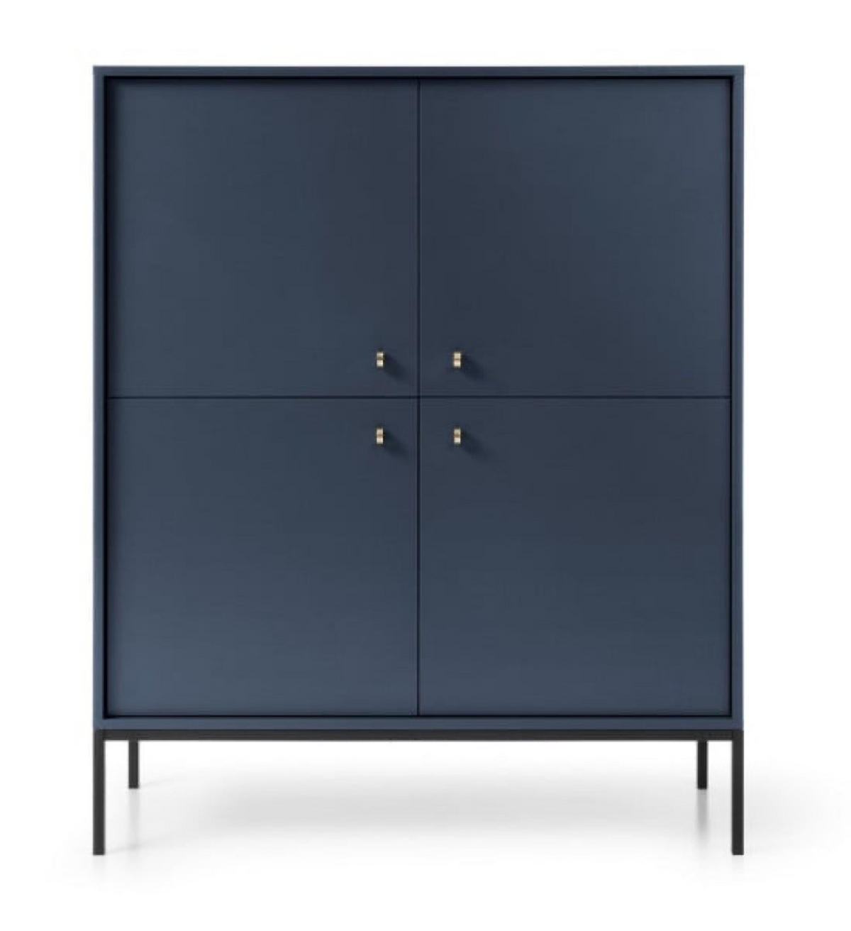 KOMMODE Granat MK104 Mit Schwarzem Gestell - Blau, Holzwerkstoff (103.5/125.5/39cm) - Sepro Meble