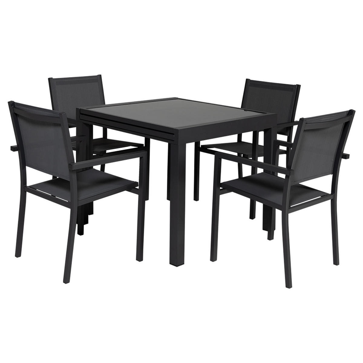 GARTENMÖBEL Lampedusa Grau und Anthrazit 8 Plätze - Grau, Metall - Happy Garden