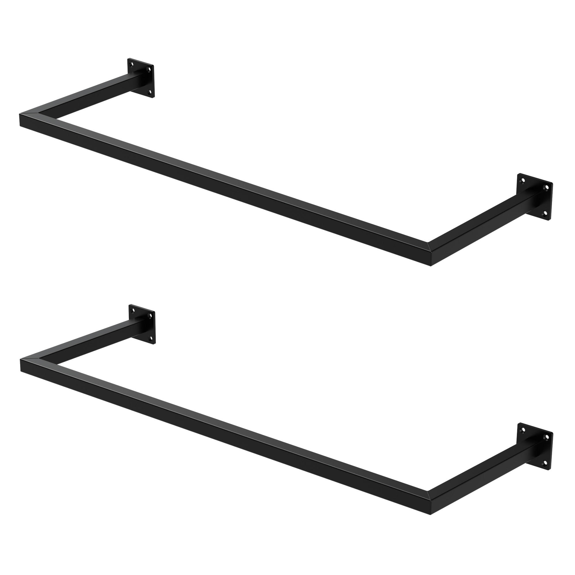 ML-DESIGN VĚŠÁK NA ODĚVY, sada 2 ks, obdélníkový, v. 30 cm x š. 90 cm, černý, z oceli