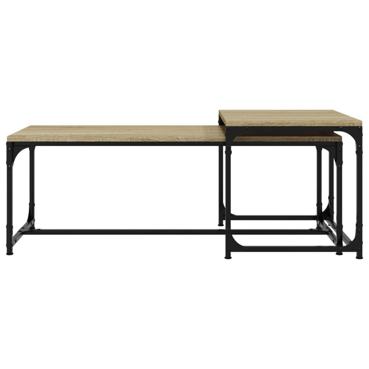 COUCHTISCHE 2 Stk. Sonoma-Eiche Holzwerkstoff - Braun, Holzwerkstoff (100/50/40cm) - furnicato