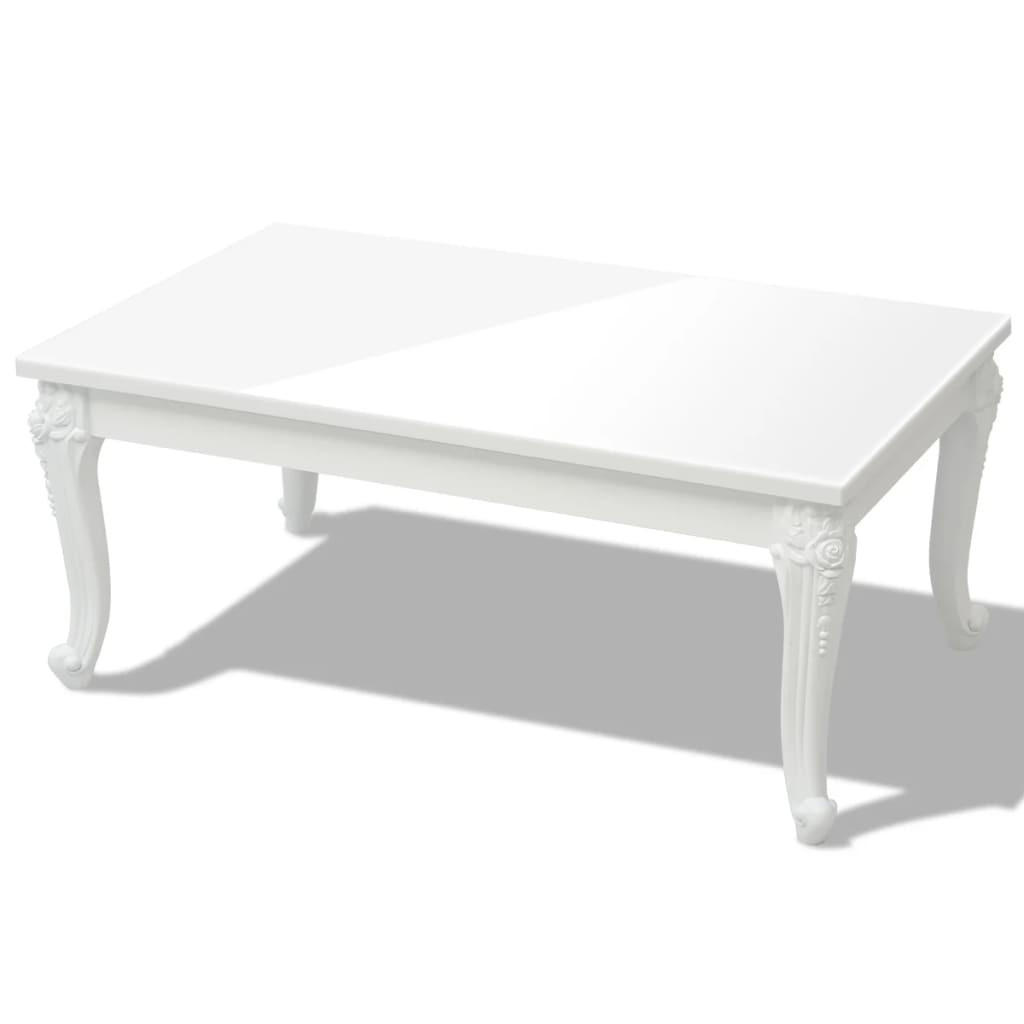 vidaXL Couchtisch Weiß Hochglanz 60x42x100 cm