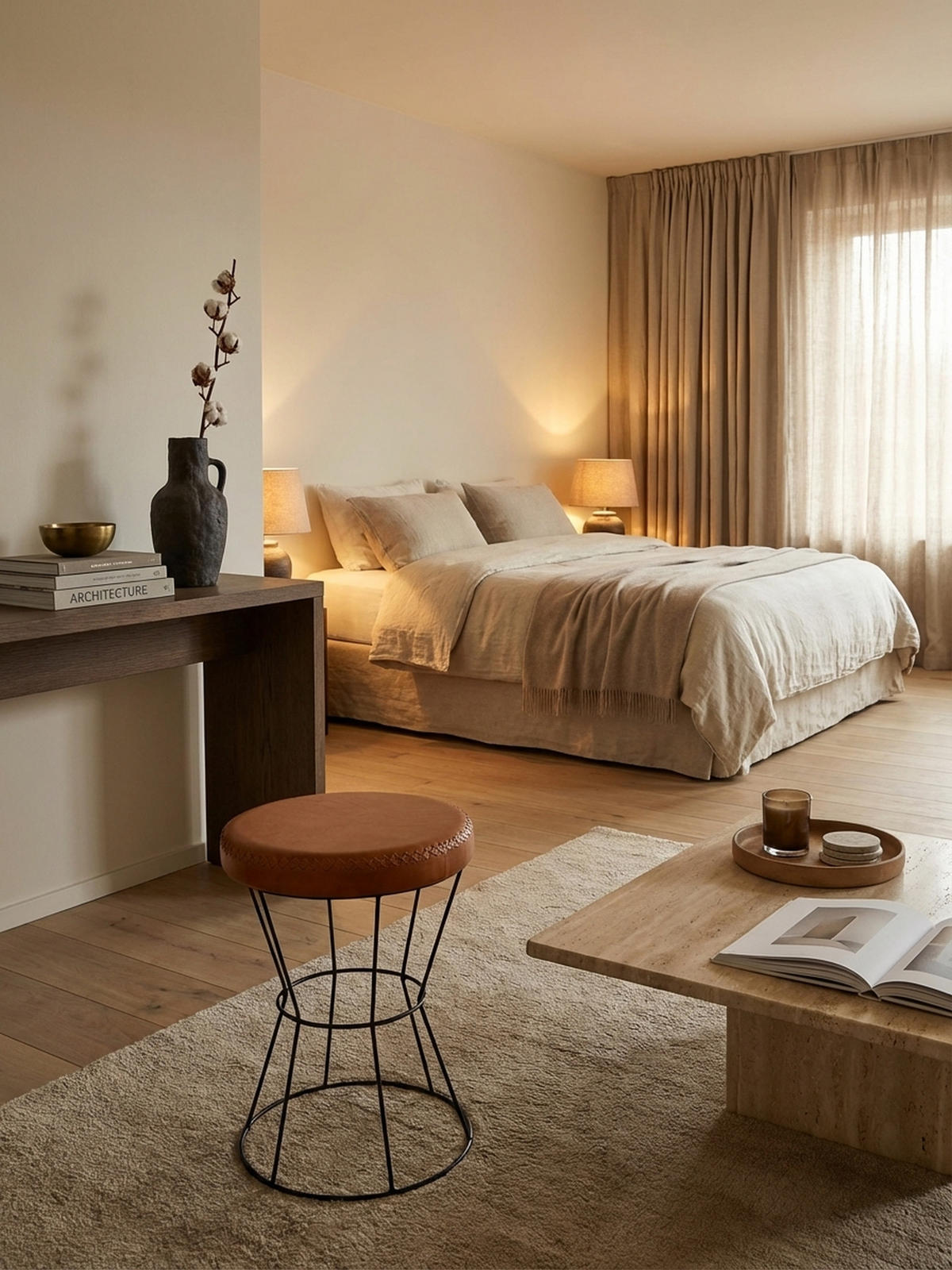 SITZHOCKER – Echtleder, Industrial-Stil - Schwarz/Braun, Leder/Metall (35/48/35cm) - KADIMA DESIGN