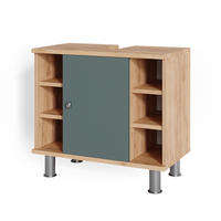 WASCHBECKENUNTERSCHRANK Fynn Grün/Goldkraft Eiche 60 x 54 cm - Eichefarben/Grün, Holzwerkstoff (60/54/32cm) - Vicco