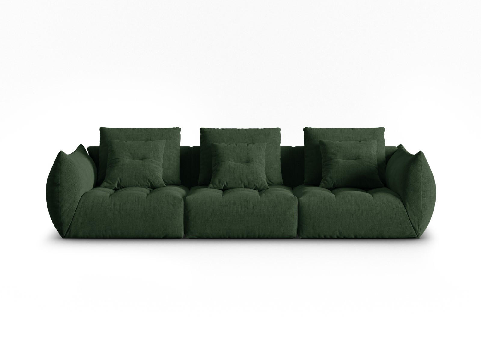 SOFA modular Bloom aus strukturiertem Stoff moosgrün 4 Sitzplätze - Salbeigrün, Textil (106/95/332cm) - Micadoni