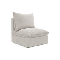 SOFAELEMENT Samt Stoff Beige - Hellbraun/Schwarz, Holzwerkstoff/Kunststoff (75/77/90cm) - Makamii