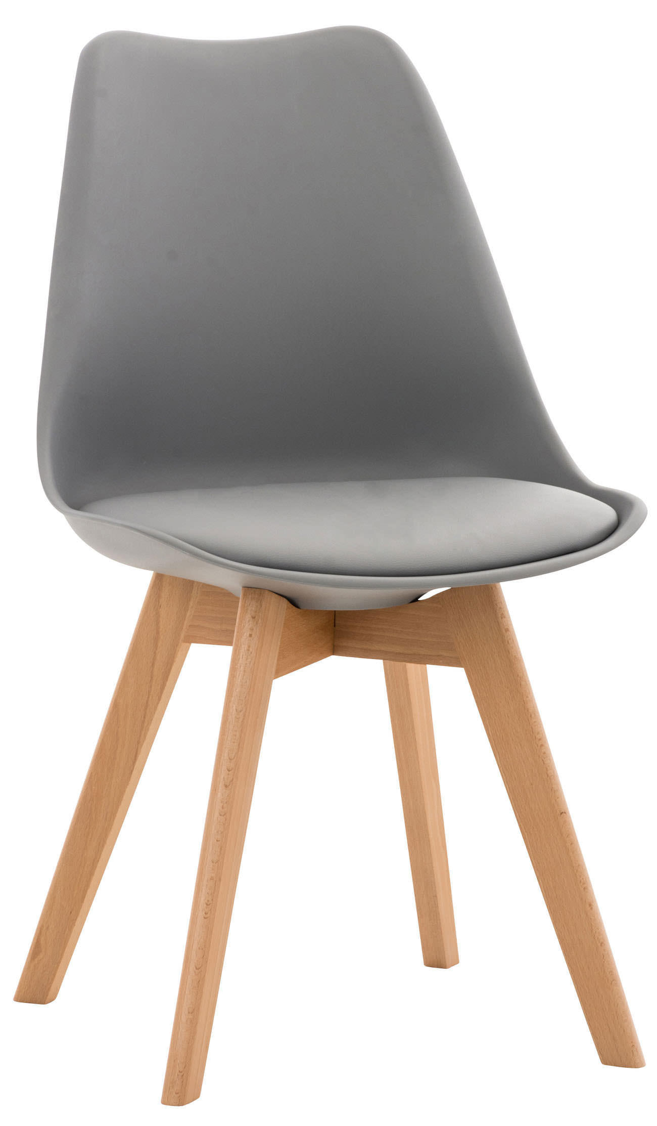 STUHL Kunststoff grau - Eukalyptusholzfarben/Grau, Holz/Kunststoff (49/83/50cm) - CLP