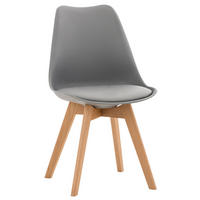 STUHL Kunststoff grau - Eukalyptusholzfarben/Grau, Holz/Kunststoff (49/83/50cm) - CLP